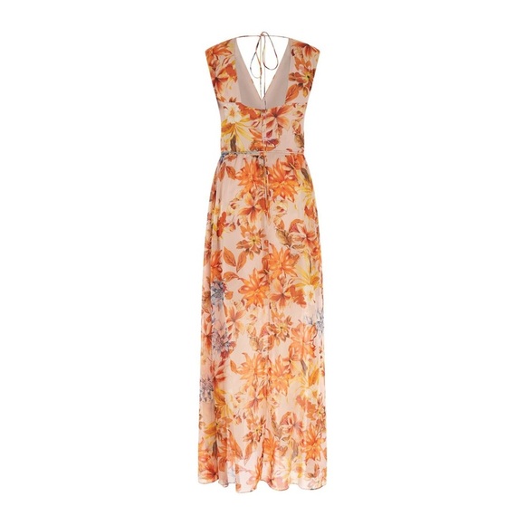 NWT GUESS Gilda Long Floral Sleeveless Maxi Dress Sunset Garden Size Small - Picture 7 of 16